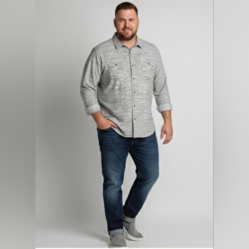 NWT Gray Casual Button Down Shirt - Men's XXL